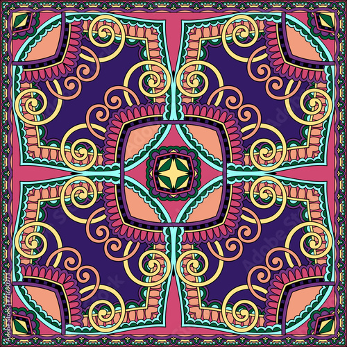 Traditional ornamental floral paisley bandanna. You can use this