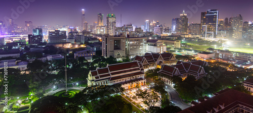 Night view of Chulalongkorn University in Bangkok, Thailand