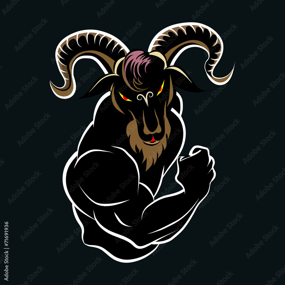 Cartoon Character Angry Goat Stock Vector | Adobe Stock