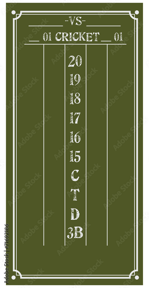 Cricket scoreboard darts Stock-Vektorgrafik | Adobe Stock