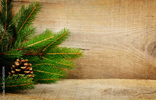Wooden christmas backgrounds fir spruce cone