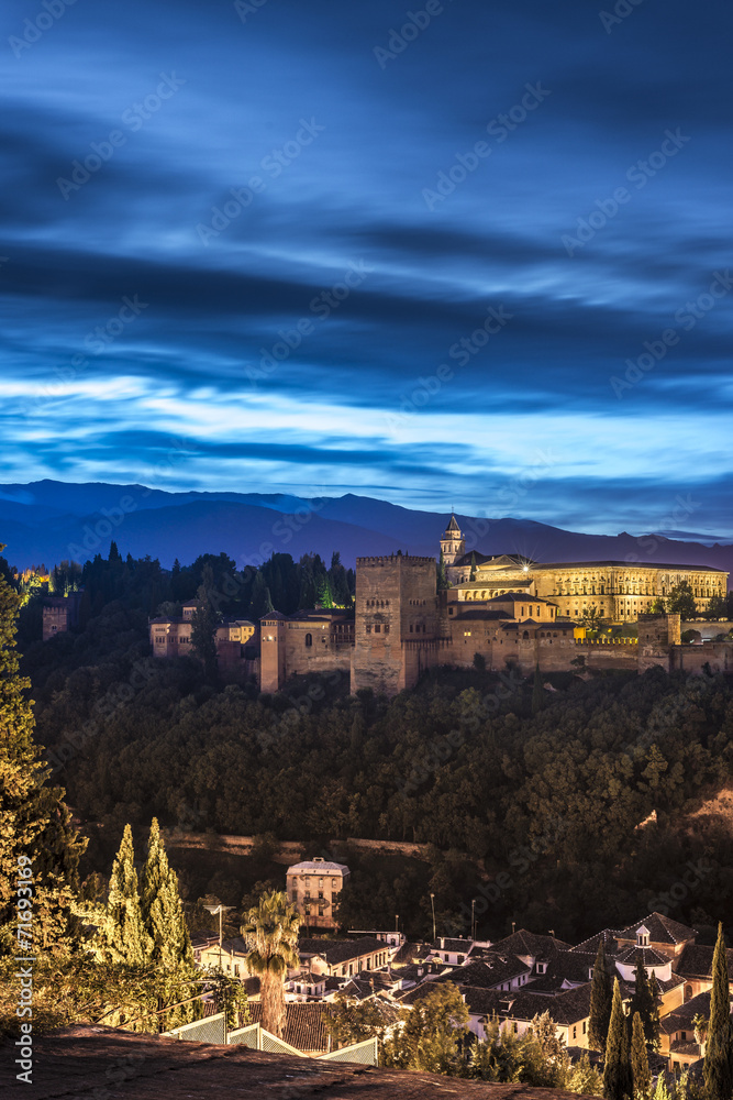 The Alhambra in Granada, Andalusia, Spain.