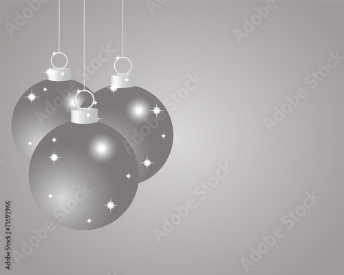 Silver Christmas balls on a silver background