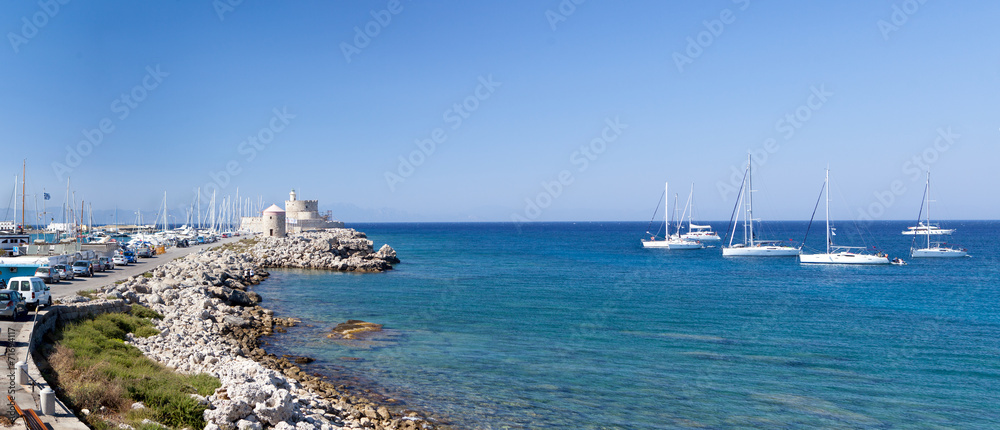 Beautiful small harbour Rhodos island, Greece