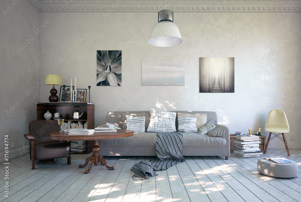 Sofa in romantischen Ambiente - obrazy, fototapety, plakaty 