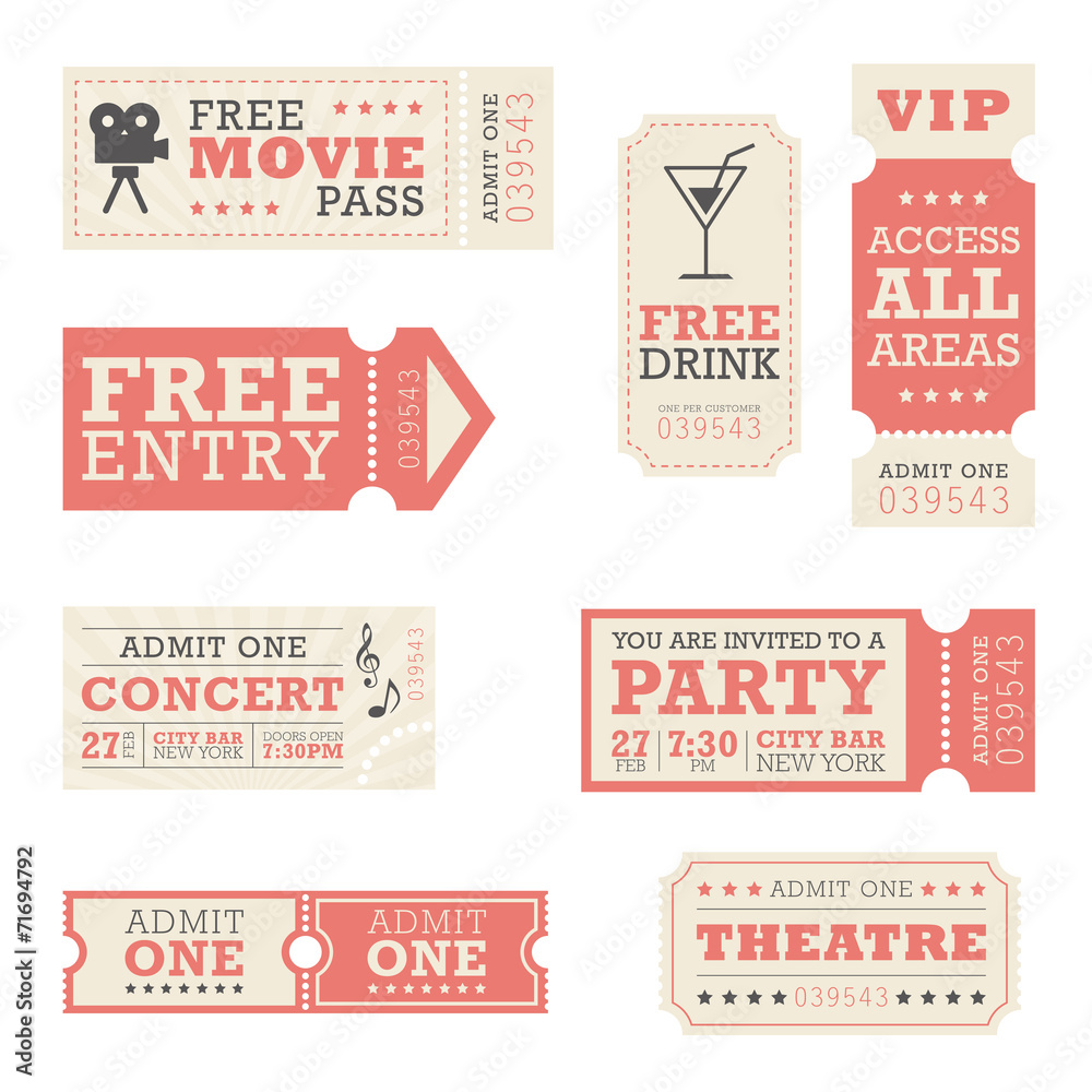 Fototapeta premium Entertainment Tickets