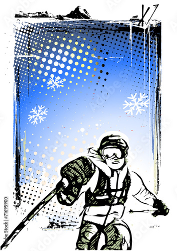skiing poster background