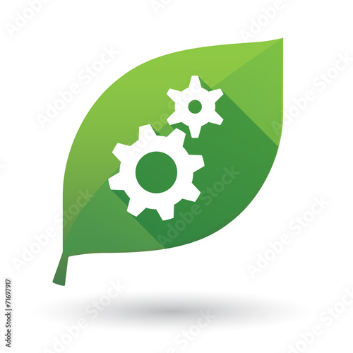 leaf icon with gears