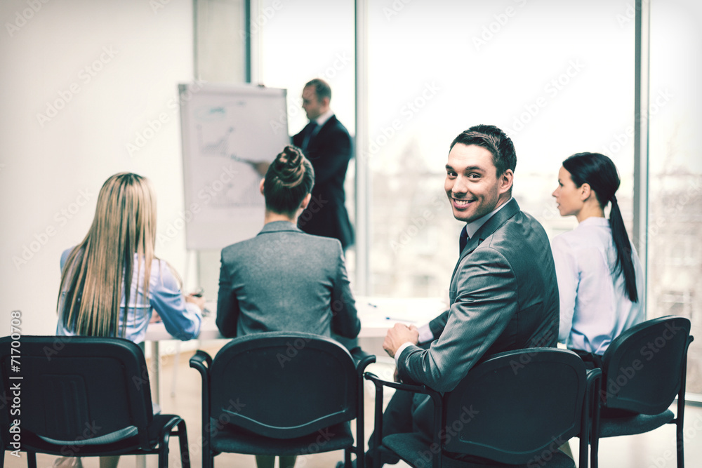 businessman with team in office