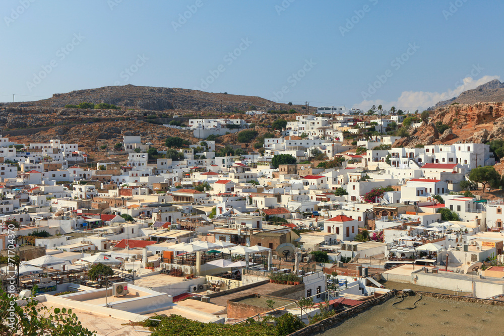 White houses of Lindos, Rhodes.