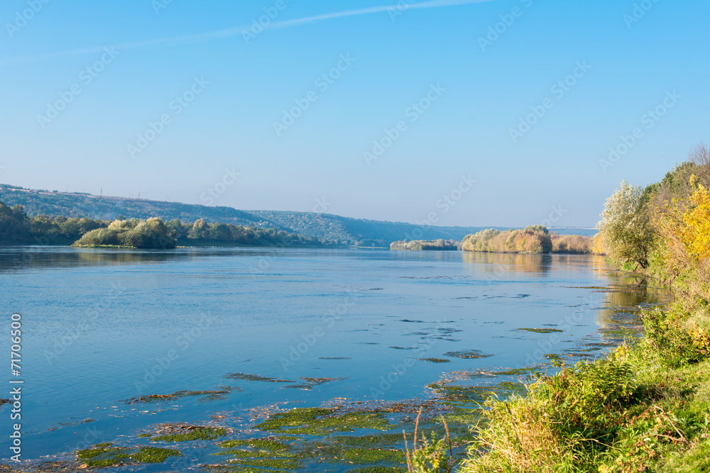 autumn landscape of river Dniester
