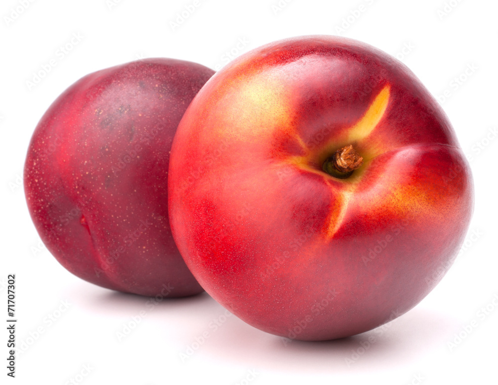 Obraz premium Nectarine fruit isolated on white background cutout
