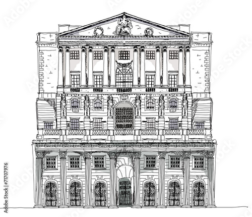 Fototapeta Bank of England, London. Sketch collection