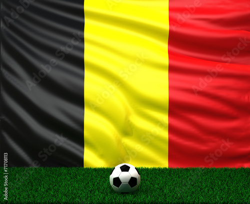 soccer ball with the flag of Belgium
