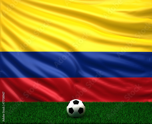 soccer ball with the flag of Colombia