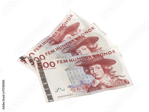 Obraz na płótnie 3 x 500 svenska kronor w salonie