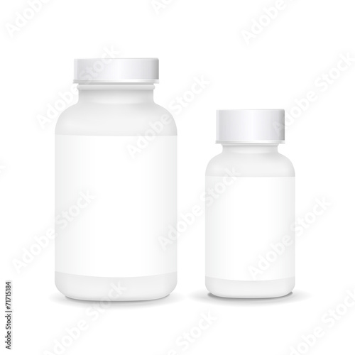 white plastic medical containers