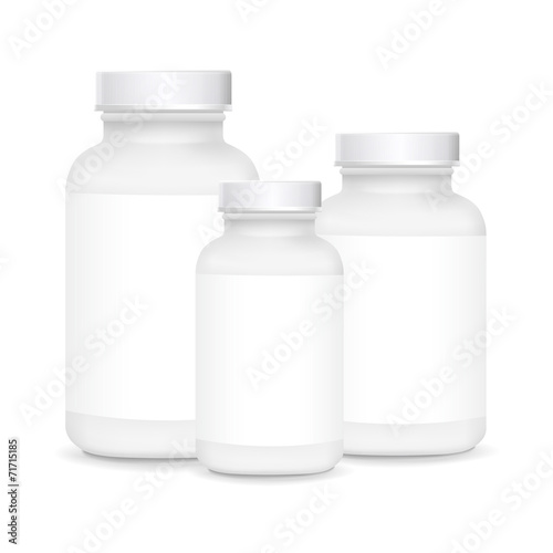 white plastic medical containers