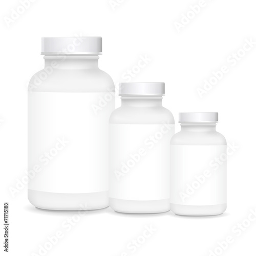white plastic medical containers