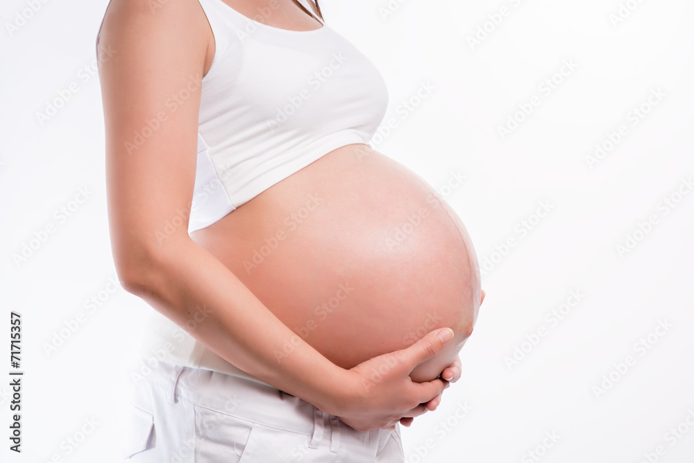 Beautiful pregnant woman on white background Beautiful pregnant woman on white background