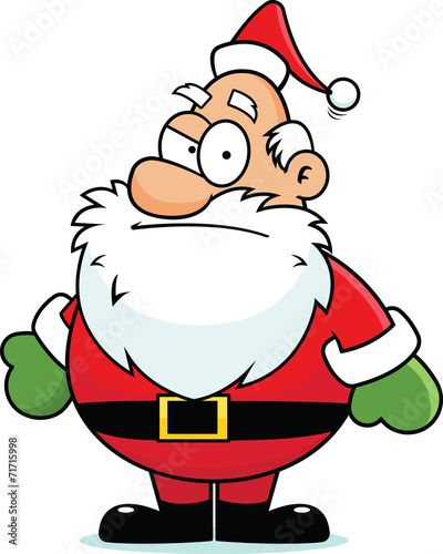 Cartoon Santa Claus Suspicious