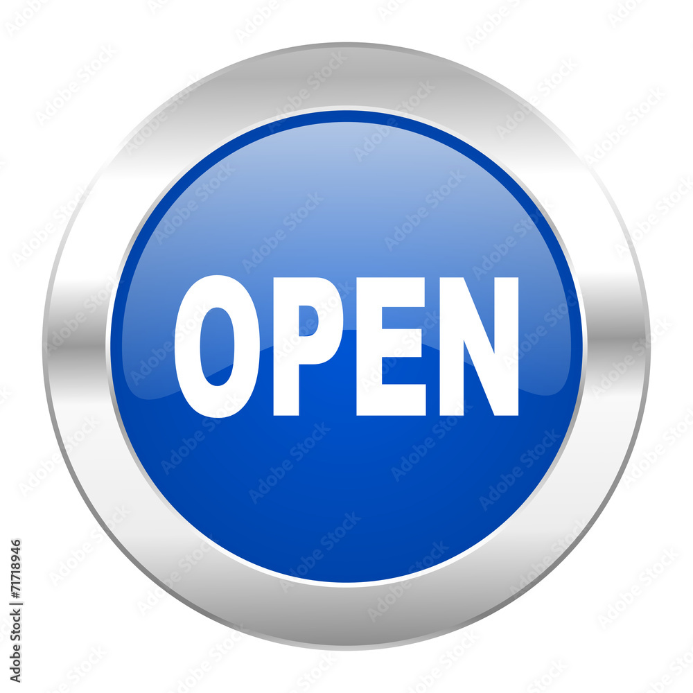 open blue circle chrome web icon isolated