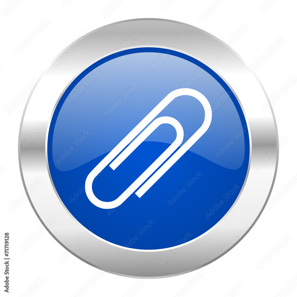 paperclip blue circle chrome web icon isolated paperclip blue circle chrome web icon isolated