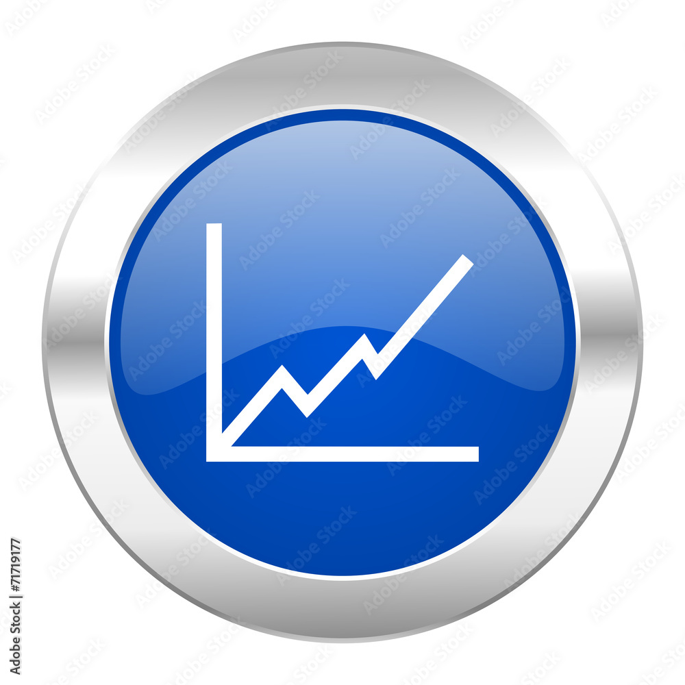 chart blue circle chrome web icon isolated chart blue circle chrome web icon isolated
