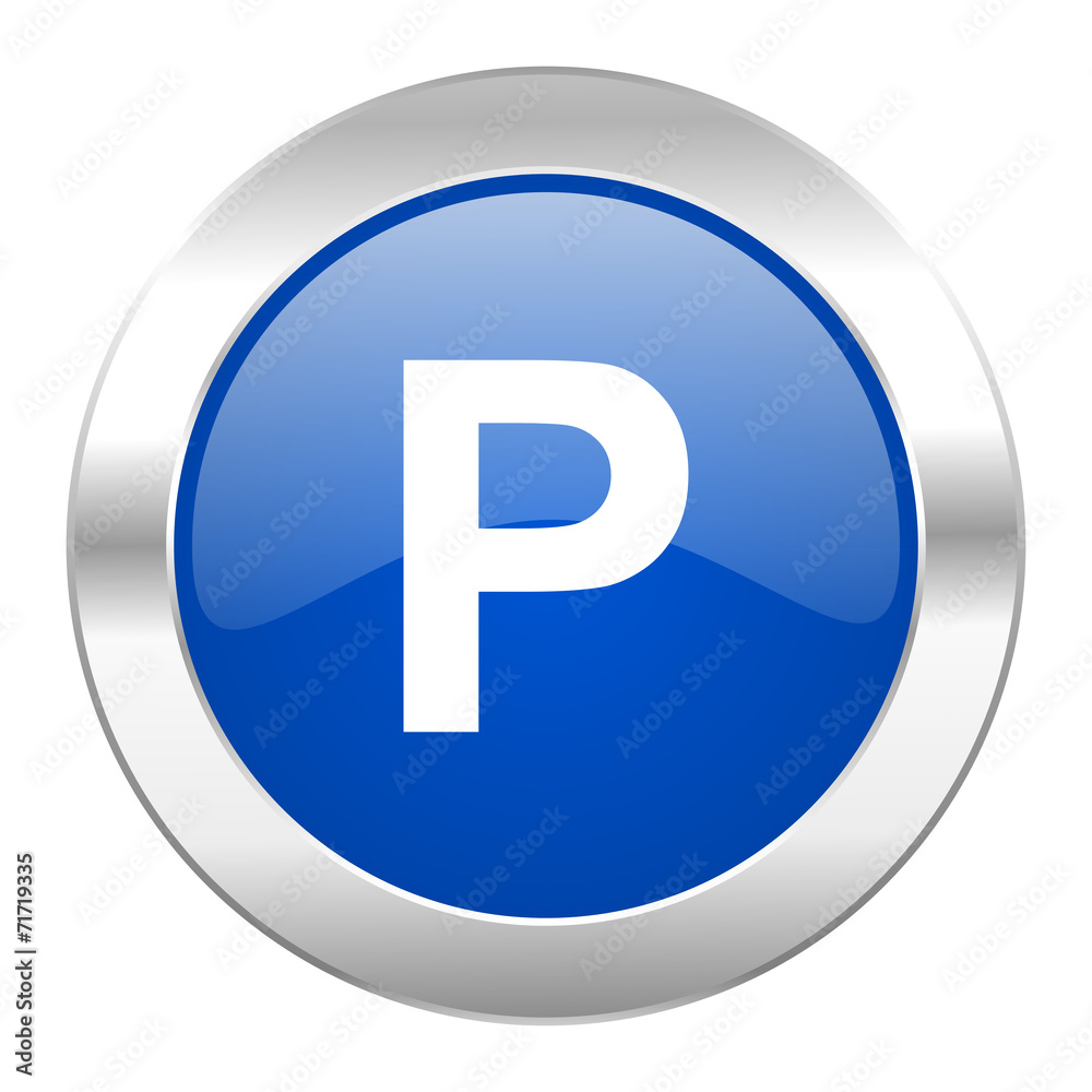 parking blue circle chrome web icon isolated parking blue circle chrome web icon isolated
