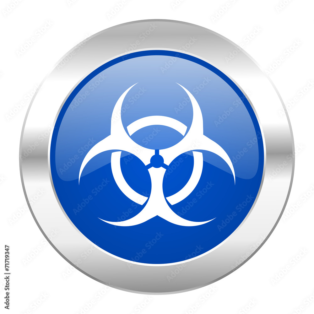 biohazard blue circle chrome web icon isolated biohazard blue circle chrome web icon isolated