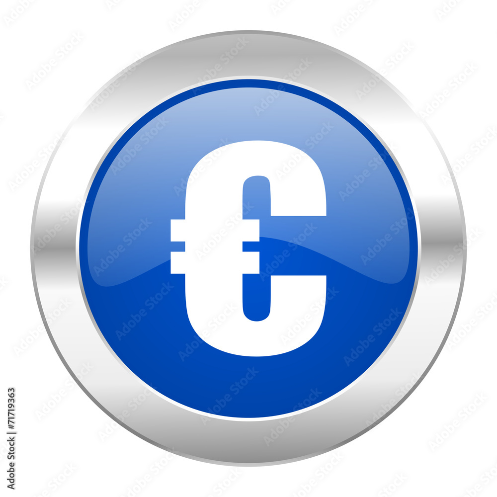 euro blue circle chrome web icon isolated euro blue circle chrome web icon isolated