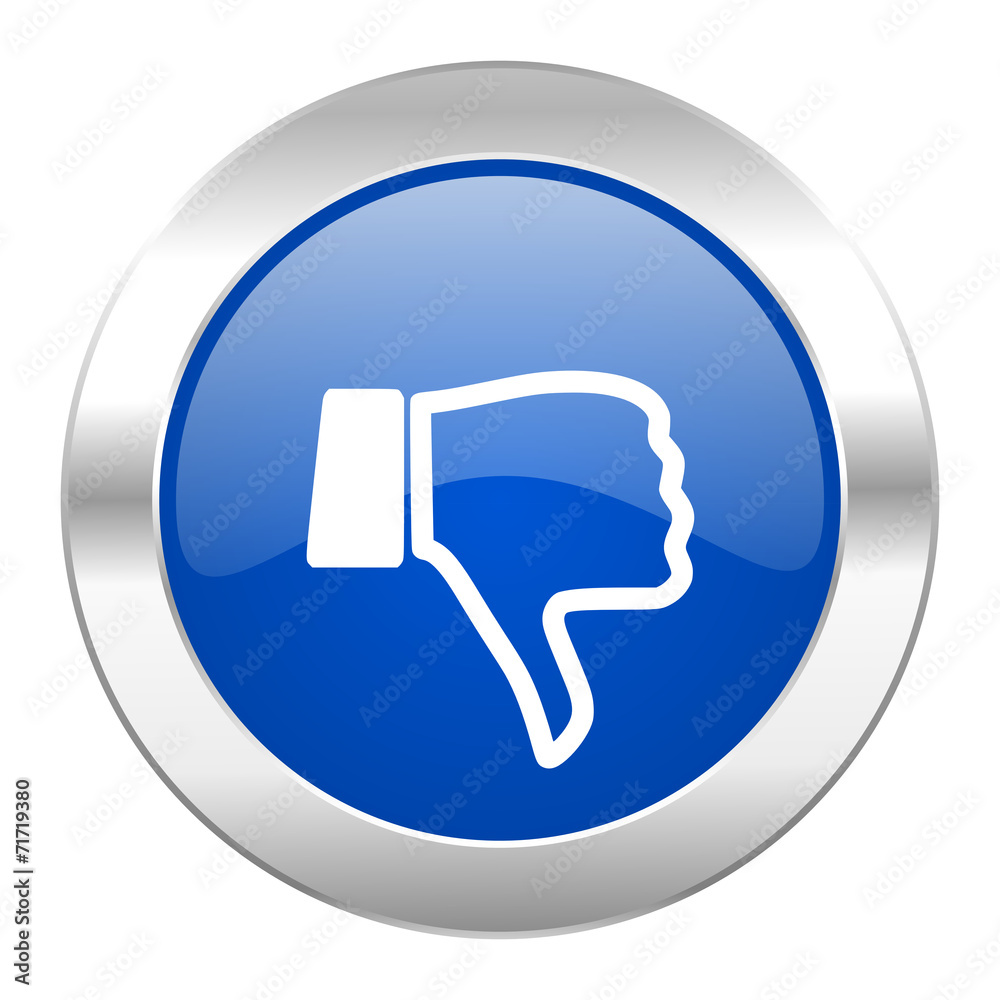 dislike blue circle chrome web icon isolated