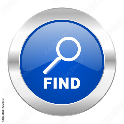 find blue circle chrome web icon isolated