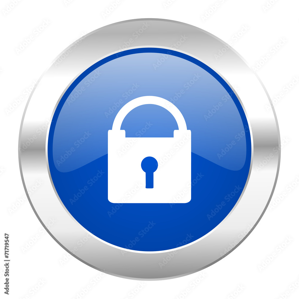 padlock blue circle chrome web icon isolated padlock blue circle chrome web icon isolated