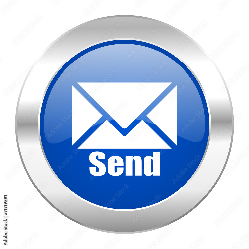 send blue circle chrome web icon isolated send blue circle chrome web icon isolated