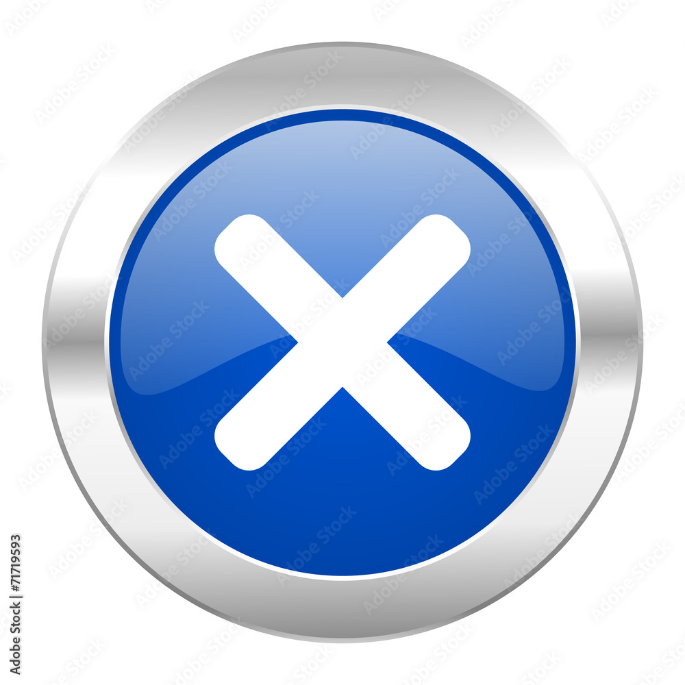 cancel blue circle chrome web icon isolated cancel blue circle chrome web icon isolated