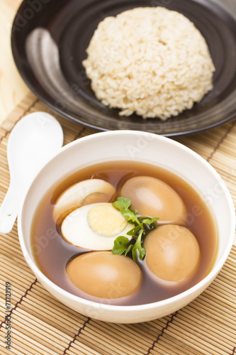 Thai food called "Kai Palo" or "Pa-Lo", eggs boiled in the gravy