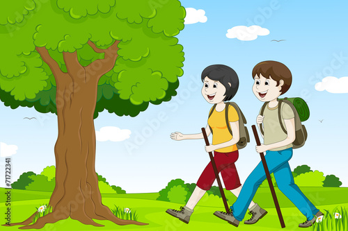 Mann und Frau beim Wandern