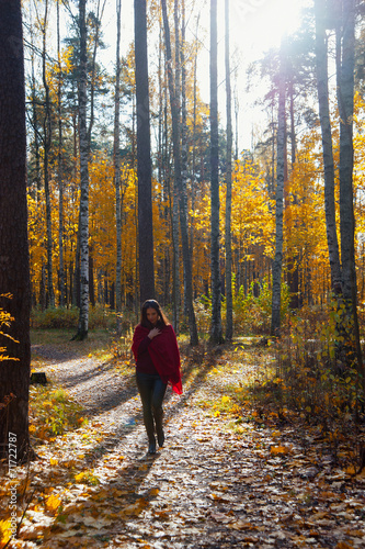 Woman enjoying autumn