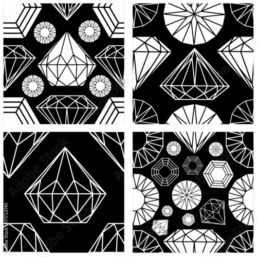 Vector set of seamless pattern from diamond design elements photo