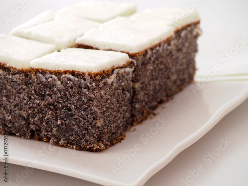 Poppy seed cake with cream frosting
