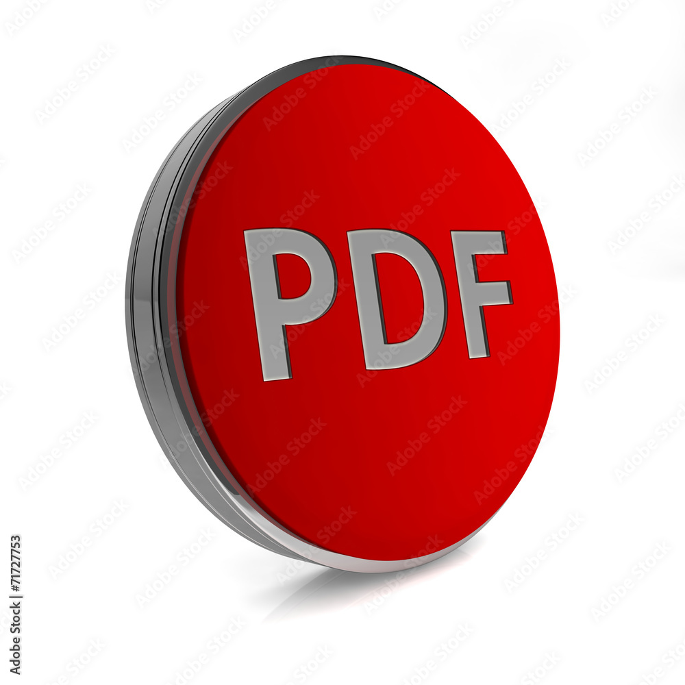 Pdf circular icon on white background Pdf circular icon on white background