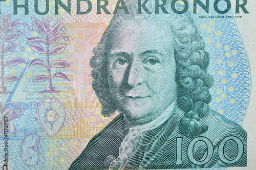 Carl von Linne swdish  botanist  banknote