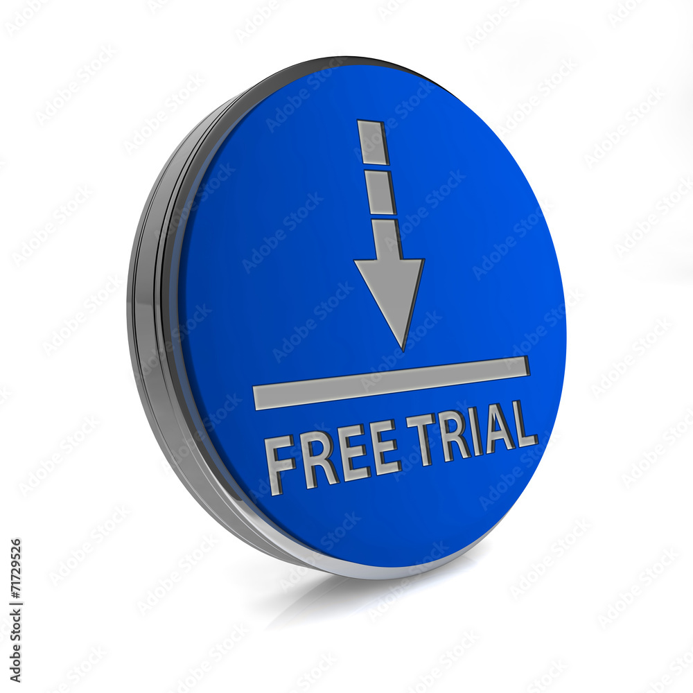Free trial circular icon on white background Free trial circular icon on white background