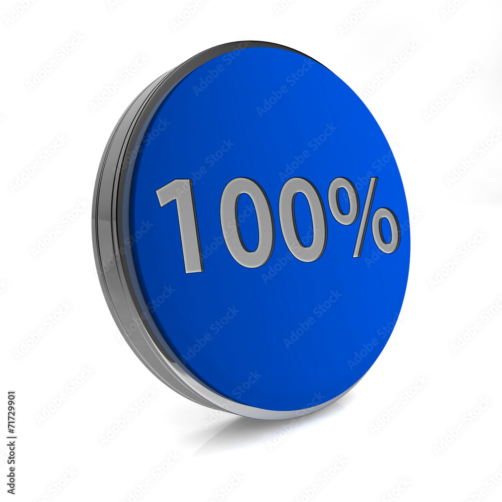 Hundred percent circular icon on white background Hundred percent circular icon on white background