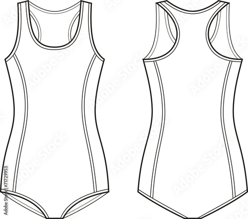 Vector illustration of women's sport swimsuit