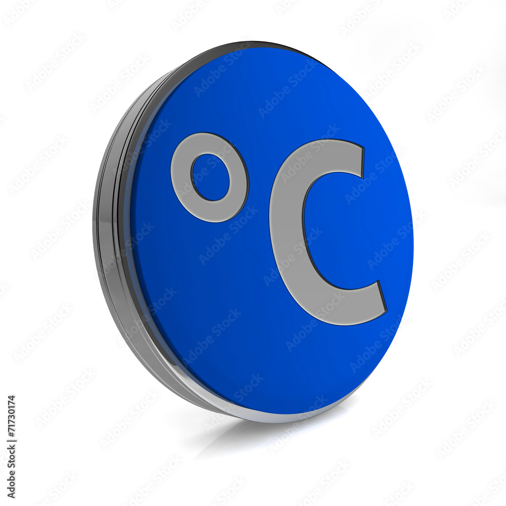 Celsius circular icon on white background Celsius circular icon on white background
