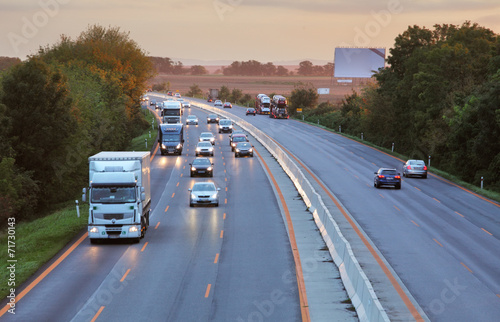 Highway with cars and Truck