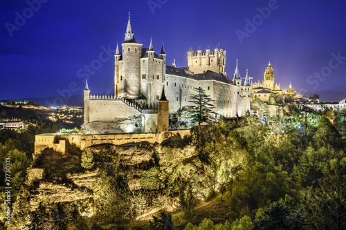 Segovia, Spain Alcazar at Night
