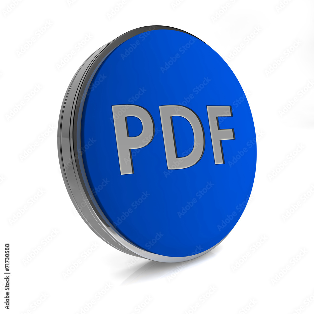 Pdf circular icon on white background Pdf circular icon on white background